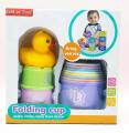 Folding & Stacking Cups with Duck for Kids (11 Pieces) - Baby Educational Nesting Toy by ZinZen. 