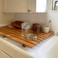 Mr Wood Teak(තේක්ක) Wood Mat/ Dish Drying Tray/ Slated Drying Rack/ Plate Dring Rack/ Bathroom Mat. 