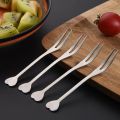 【WEJA】Mini Stainless Steel Fork Dessert Cake Fruit Salad Cutlery Flatware Love Heart Handle. 