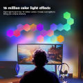 Bedroom room game synchronization night light APP smart panel wall light light quantum hexagon RGB music light DIY game decoration. 