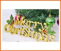 Christmas Hanging Board Merry Christmas Signs, Decorative Glittery Hanging Signs，Gold Merry Christmas Tree Wreath Decorations Accessories Hanging Ornaments (Gold, 14cm). 