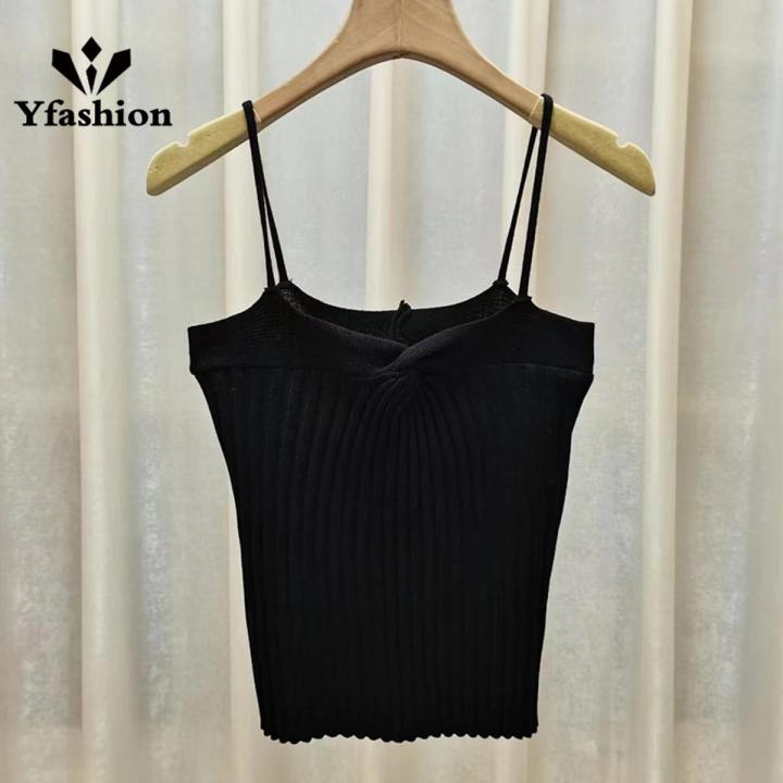 Yfashion Women Cotton Knitted Crop Top Fashionable Elegant