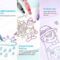 Self-Outline Graffiti Pen Lightstick Glitter Coloring Outline Markers Metallic Double Line Metallic Markers for Art Art. 