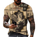 Ancient Greek Mythical Animal Theme Men's T-shirt Antique 3D Printing Pattern High-quality Lycra Polyester Obese Physique S-5XL. 