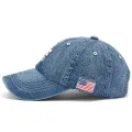 Adjustable Denim Cap Casual Sunscreen Unisex Baseball Hat Embroidered Trendy Snapback Cap for Sports Accessory Urban Fashion Men & Women Sun Protection Outdoor Activities. 