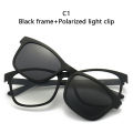 Magnetic Sunglasses Clip And Optical Glasses Frame 6 in 1 Women Men Polarized or Night Vision Multipurpose Eyeglasses Set 2333. 