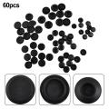60 Pcs Flush Mount Black Plastic Hole Plug Assortment Auto Body Sheet Metal Car Rubber Plug Flush Mount PVC Plug Button. 
