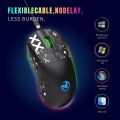 HXSJ T90 2.4G Wir-ele-ss Mechanical Mouse RGB Gaming Mouse Ergonomic Design 10 Million Keystroke Lifetime 3600DPI 11 RGB Lighting Modes. 