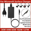 44W 65W 102W Power Adapter For Microsoft Surface Pro4/5/6/7/8/9 Laptop1/2/3/4 Go Book1/2/3 1625 1800 1706 1796 1798 1932 Charger. 