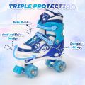 OUDEW Roller Skates for Girls Boys,fit for Kids Beginners Skate with Light up Wheels and Adjustable Sizes,Blue |65K. 