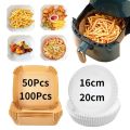 20/50/100Pcs Air fryer Baking Paper for Barbecue Plate Round Oven Pan Pad 16/20cm AirFryer Oil-Proof Disposable Paper LinerHats & Caps. 