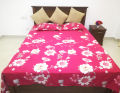 INORAI by Pink Floral Design Bedsheets 100% Cotton Queen Size 100''X90'' Bed Sheet with 2 Pillow Covers. 