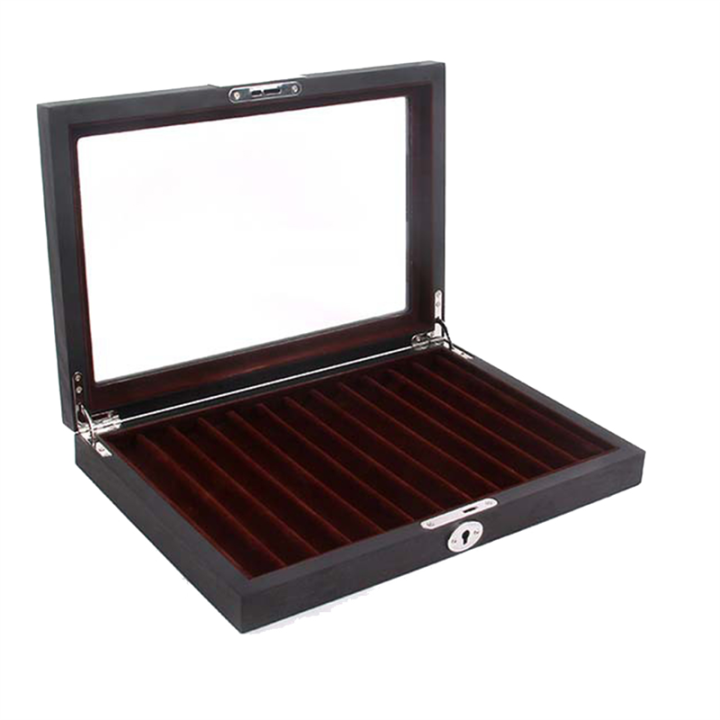 1%20PCS%20Wood%20Pen%20Display%20Box%20Deluxe%20Pen%20Case%20with%20Key%20Transparent%20Window%20Fountain%20Storage%20Showcase%20Organizer-Collection%2012%20Slots%20-%20Image%203