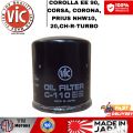 VIC C-110 90915-10001 Oil Filter for Toyota Vios, Altis, Corolla, Camry, Rav4 - C110. 