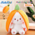 HelloKimi Strawberry Rabbit Plush Cute Bunny 2 In 1 Long Ear Fruit Animal Stuffed Doll Plush Toys Creative Transformation Of Rabbit Doll Plush Doll Reversible Carrot Strawberry Bunny Plush . 