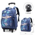 Waterproof School Backpack with Wheels Children School Bags for Girls Kids Trolley Schoolbag Luggage Large Capacity Book Bags. 