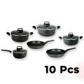 Mitshu 10pcs Marble Non-Stick Cookware Set. 