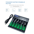 6 Slot Electric Battery Charger Black Plastic AA/AAA NiMH/NiCd Rechargeable Battery Charger. 