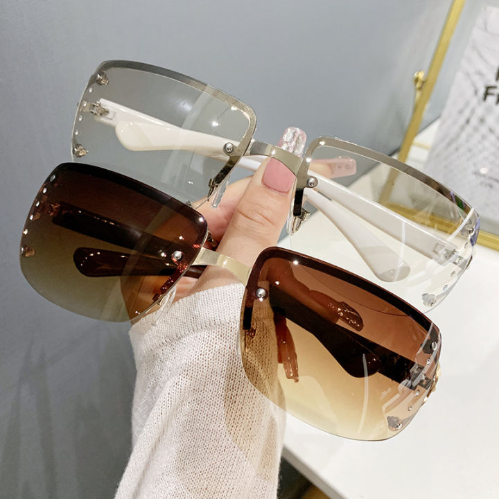 2023Foreign Trade New Fashion Semi-Rimless Sunglasses