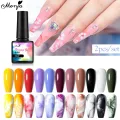 Monja 8ML Blooming Gel Nail Polish Gradient Blooming Watercolor Effect Transparent Soak Off UV LED Gel Manicure Tool. 