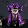 Soft Pet Cloak Adjustable Witch Cloak Hat Set for Small Pets Halloween Costume Accessories for Cats Dogs Kittens Perfect for Halloween Parties Dress-up Fun Pet Cloak Adjustable Strap. 