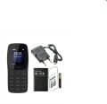 Nokia 105  Dual Sim 4th Edition With Warranty Feature Push button Phone 1.77" Display Battery Long Standby Flashlight Radio. 