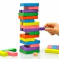 Multi Color Wooden Jenga 54 Pieces Blocks Building Tumbling Tower Stacking Game. 