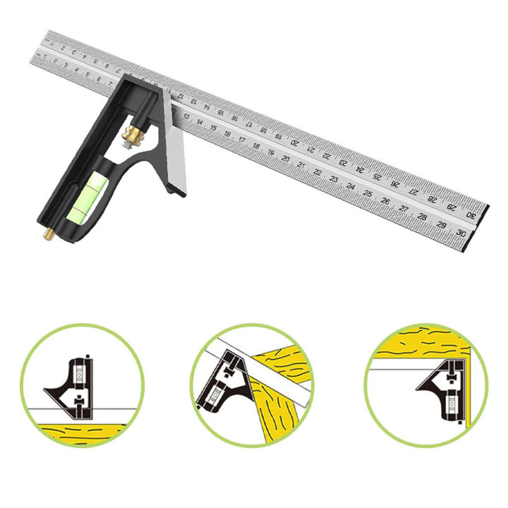 Combination%20Try%20Square%20Set%20Adjustable%20Measuring%20Engineers%20Right%20Angle%20Ruler%20-%2012"%20-%20300mm%20-%20Image%204