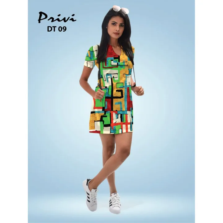 Privi Fashion Knit Printed Dress for Women