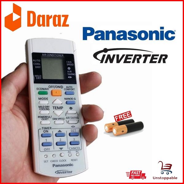 Panasonic Inverter Ac Remote Controller & Free Batteries