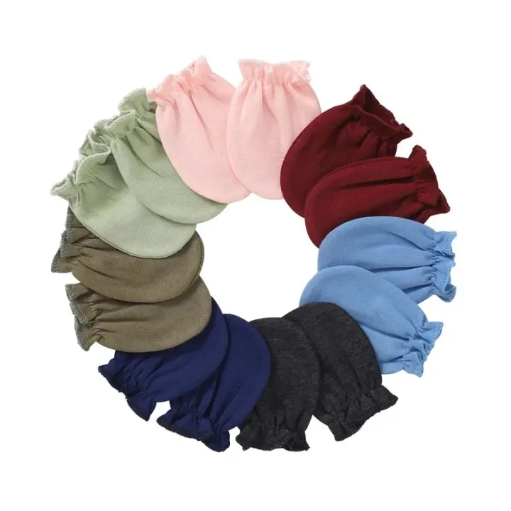 Autumn%205Pcs%20Set%20Newborn%20Baby%20Cotton%20Warm%20Beanie%20Hat%20and%20Mittens%20Set%20Solid%20Candy%20Color%20Stretchy%20Infant%20Warm%20Cap%20Gloves%20Foot%20cover%20-%20Image%204