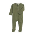 Yfashion Baby Long Sleeves Jumpsuit Newborn Cotton Single Breasted Simple Solid Color Romper For 0-1 Years Old Kids. 