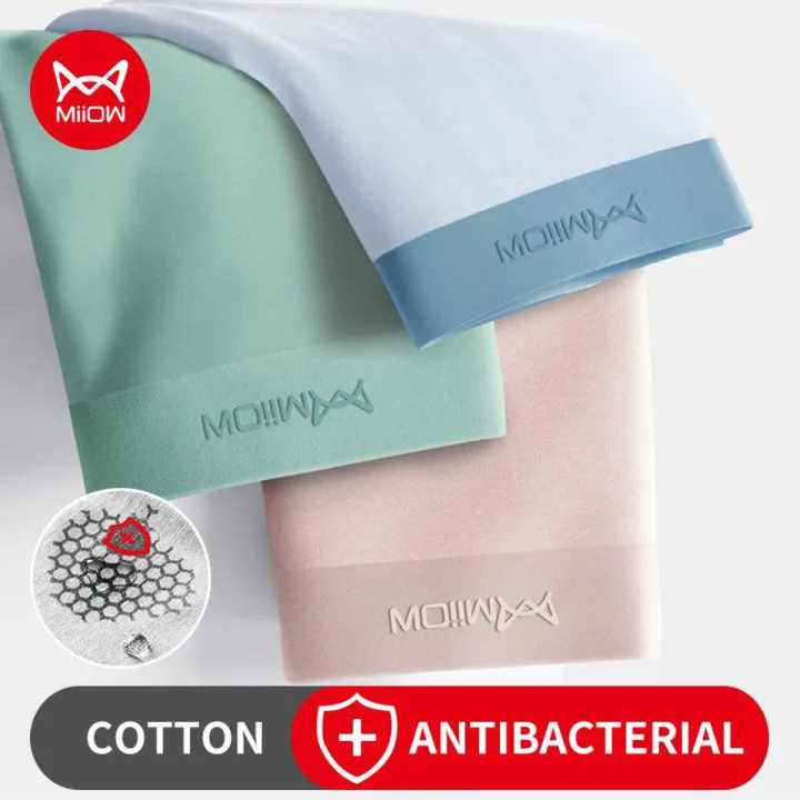 MiiOW 3Pcs Cotton Men Boxings Shorts Underwear Organic Graphene Antibacterial  Trunk Man Boxingshorts L-5XL