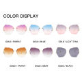 113 New personality diamond-cut rimless rimless sunglasses ladies retro irregular trend wear metal sunglasses uv400. 