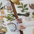 Vintage Coffee Theme Sticker DIY Scrapbooking Journal Base Mobile Diary Plan Gift Sealing Decoration. 