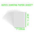36Pieces Shrink Plastic Sheets, Shrink Dink Sheets, Shrink Film Sheets Blank Shrink Art Paper for DIY Ornaments Craft. 