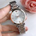 Rose / Silver Two Tone Stainless Steel Luxury Ladies Watch Quartz Analog Business Chain Casual Wrist Dial EWA Watches For Women Girls - Black White NN Collection. 