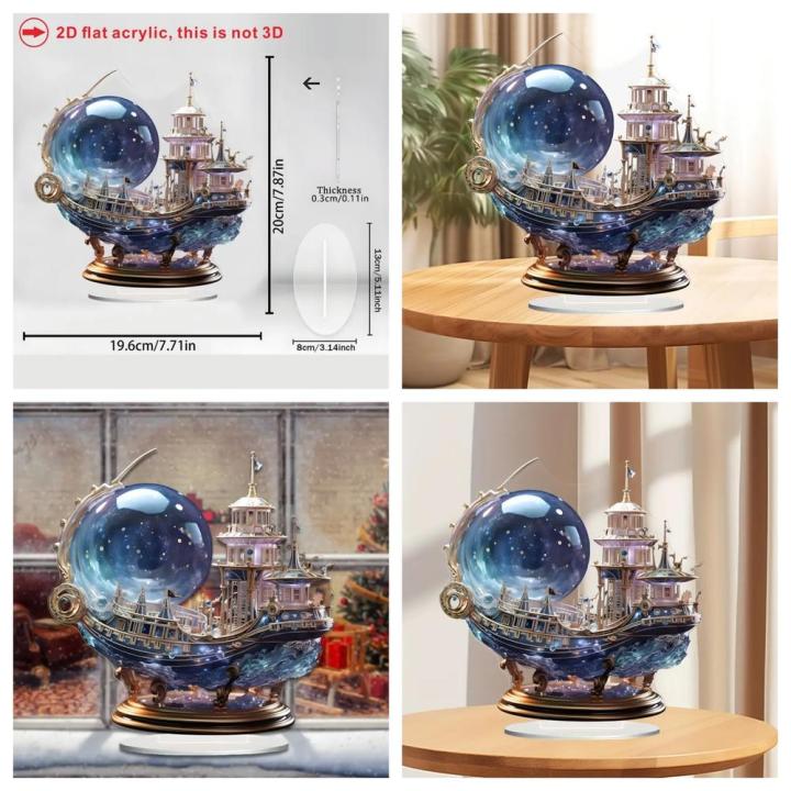 Ship Decora Artistic Ship Decoration Flat Tabletop Ornament Miniature Novelty ...
