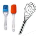 3 in 1 combo - one Whisk, one Set of Spatula and Oil Silicone Brush. 