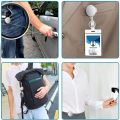 2Pcs Retractable Pull Key Ring ID Badge Lanyard Name Tag Card Holder Recoil Reel Belt Clip. 