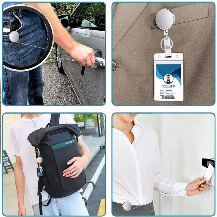 2Pcs%20Retractable%20Pull%20Key%20Ring%20ID%20Badge%20Lanyard%20Name%20Tag%20Card%20Holder%20Recoil%20Reel%20Belt%20Clip%20-%20Image%204