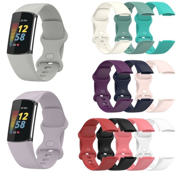 For%20Fitbit%20Charge%206%20Solid%20Color%20Butterfly%20Buckle%20Silicone%20Watch%20Band%20L%20Size%20-%20Image%206