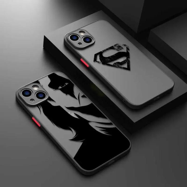 Luxury Batman Superman Clear Matte Phone Case For Samsung Galaxy S24 S23 S22 Ultra S21 S20 FE S10 Plus Note 20 10 A34 A54 Cover