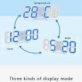 Creative 3D Digital Alarm Clocks With Luminous Display For Bedroom, Office   Simple Multifunctional Home Deco LED Wall Clock   Digital Desktop Clock With Date, Temperature Display. 