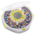 Bluetooth Automatic Pill Dispenser,28-Day Capacity, Sound & Light Alerts, Key Lock, LCD & Easy Setup on the LiveFine App. 