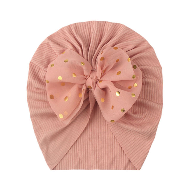 Baby Turban Hats With Big Bows - 8 Pack Soft Beanies For Newborn To Toddler Girls