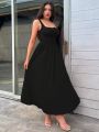 Noir Elegance Maxi Crimson Charm Dress. 