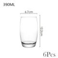 Glass  Tumbler Cup Drinking Juice 390ML -Unique Bulb Design 6 Pcs Set. 