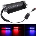 Red and Blue 8 LED Car Strobe Light VIP/ Emergency & Police Warning Light. 