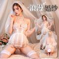 Plus Size Lingerie Wedding Dress Bride Cos Uniform Transparenactualt Lace Romantic White Bride Porno Outfit Sheer Maid Nightgown. 